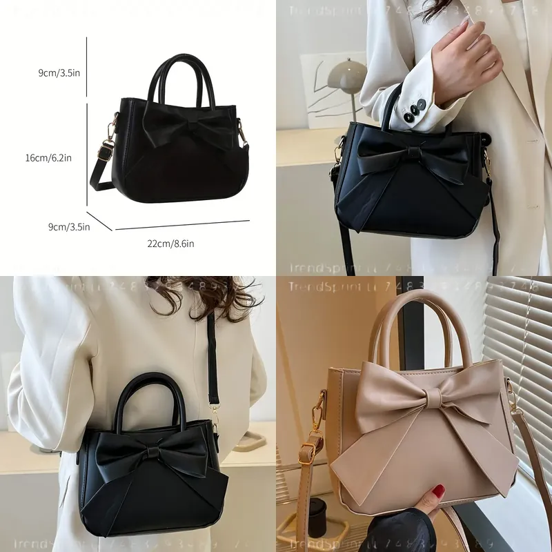 Elegant Black Bow Handbag for  - огляд і ціна Women Bags Work