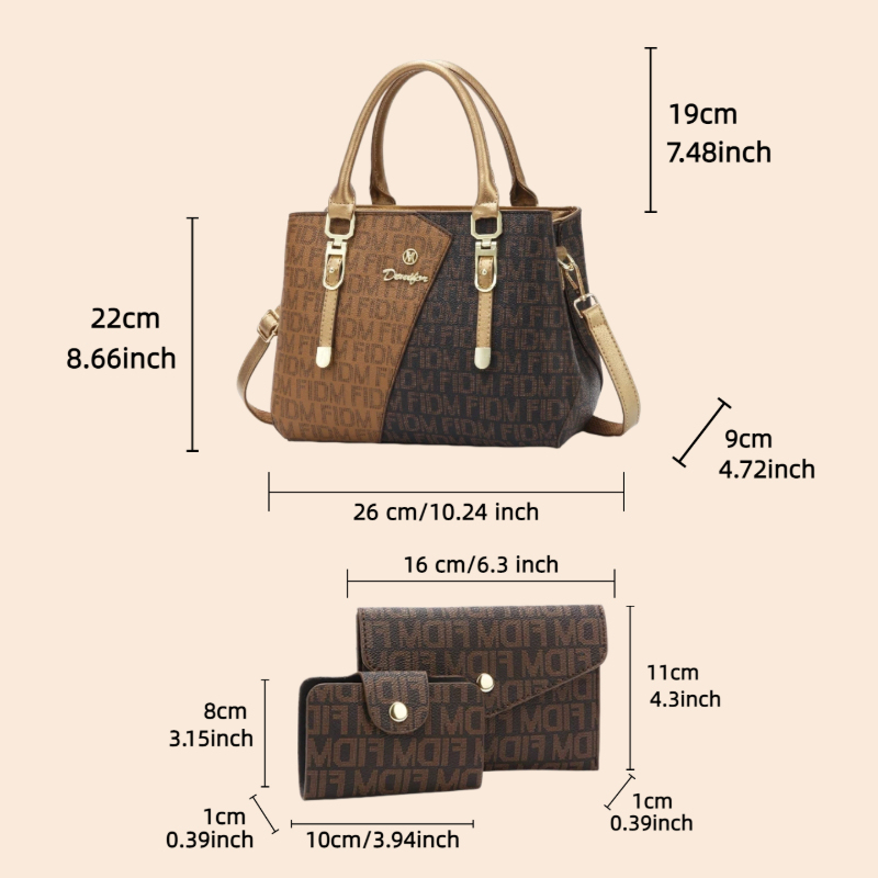 3-piece women's bag set, luxur - огляд і ціна Women'S Bags Handbags