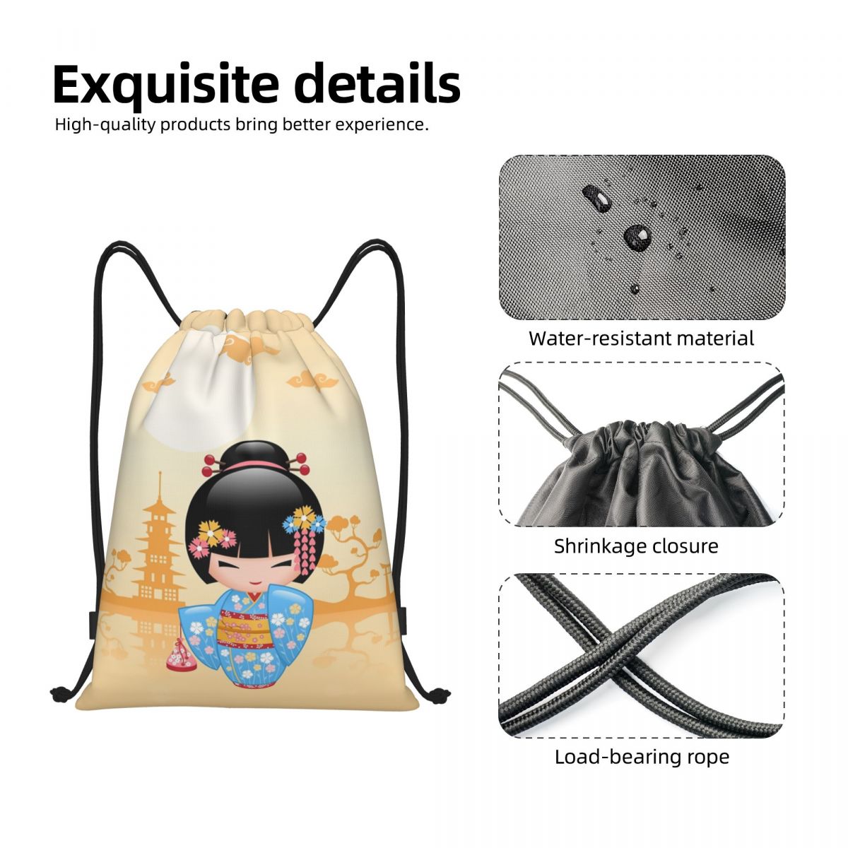 Japanese Maiko Kokeshi Doll Dr - огляд і ціна Women Bags Vector