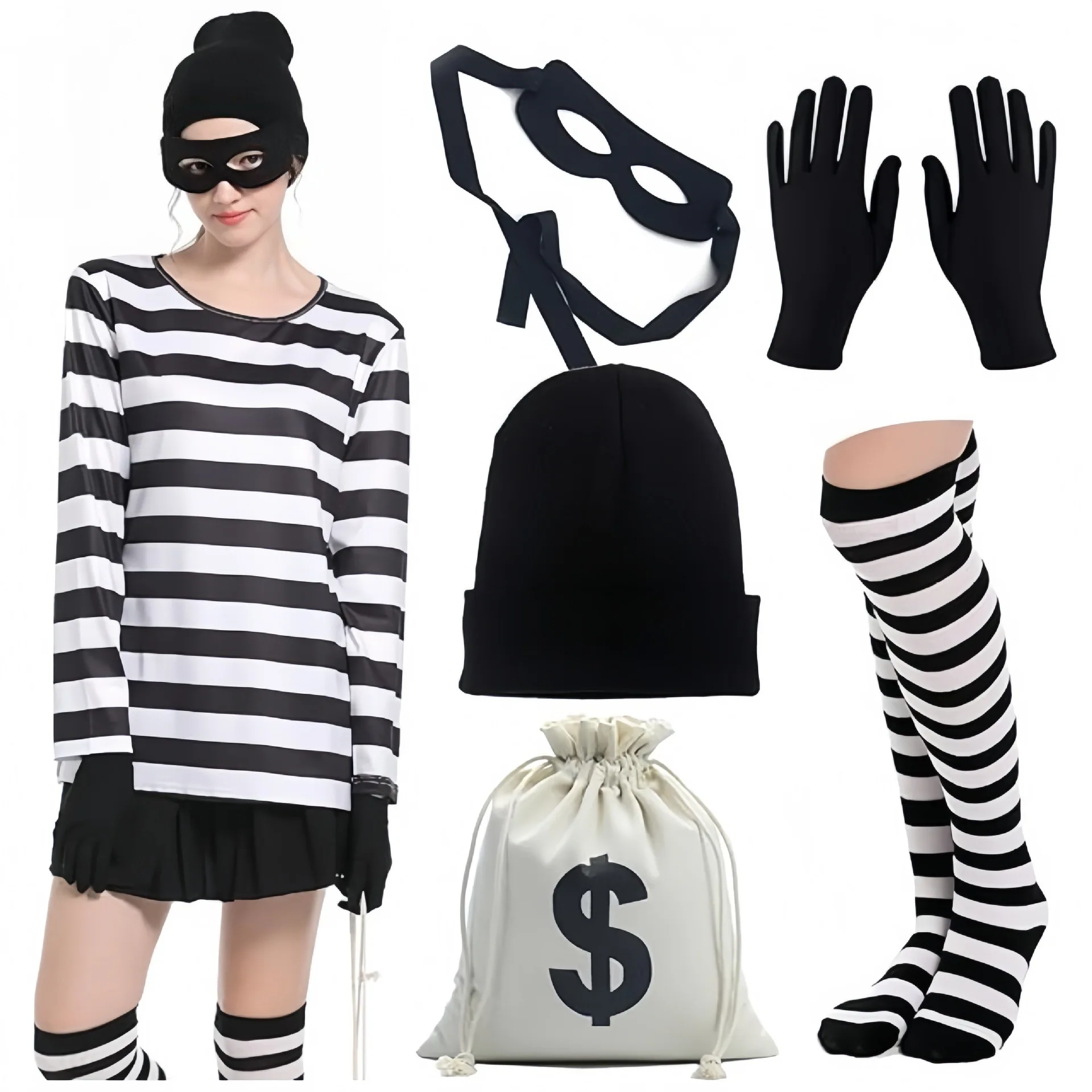Convict Thief Cosplay Costume  - огляд і ціна Women Bags Europe