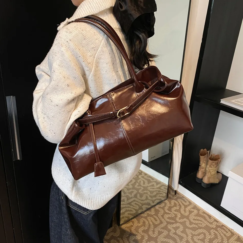 Winter Oil PU Leather Hobo Han - огляд і ціна Women'S Tote Bags For Work