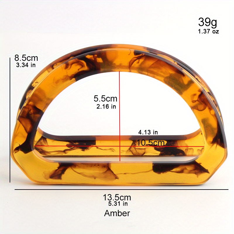 2PCS D-shaped acrylic tortoise - огляд і ціна Tortoiseshell Bag Acrylic